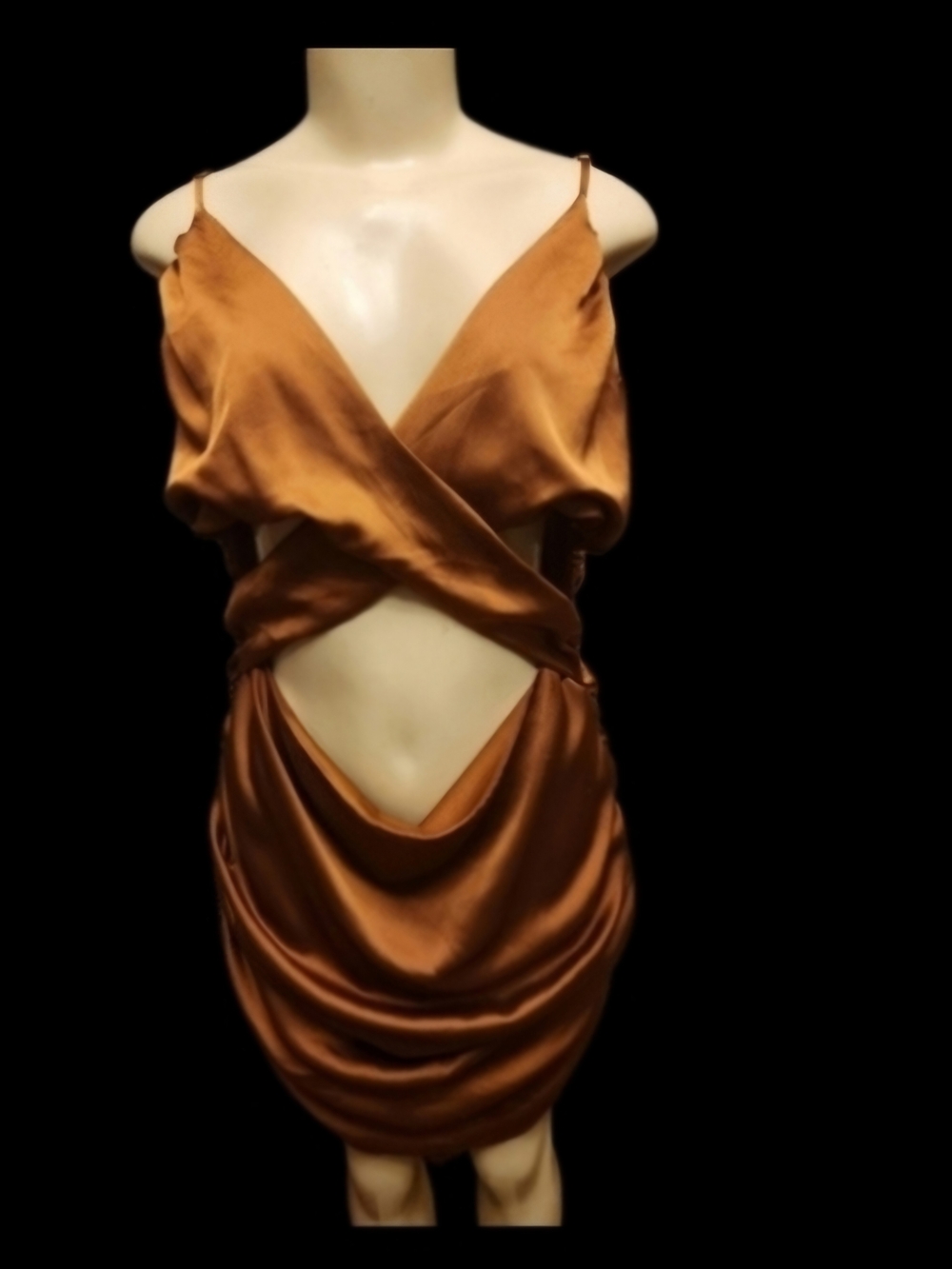 NWT Wild Fable Copper/Brown Satin Bodycon Sleeveless Dress. Sz. XXL